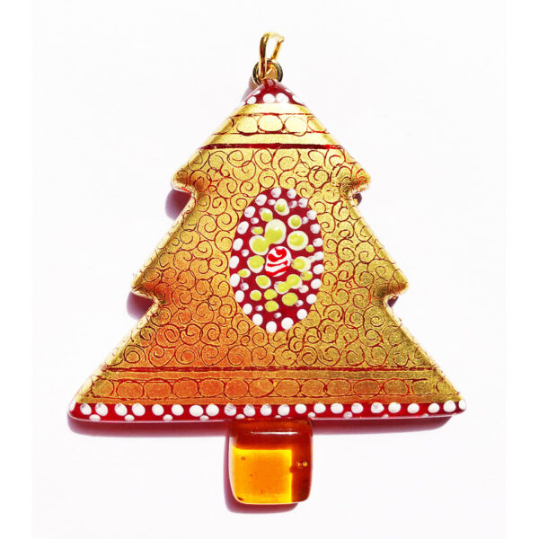 Murano glass pendant with pure gold leaf 3