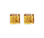 Murano glass cufflinks, gold leaf, gold