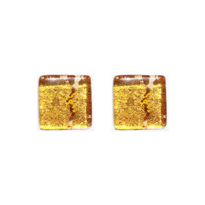 Murano glass cufflinks, gold leaf, gold