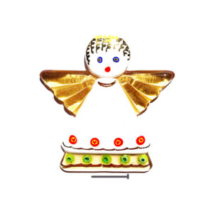 Angel in fused glass, table ornament, white