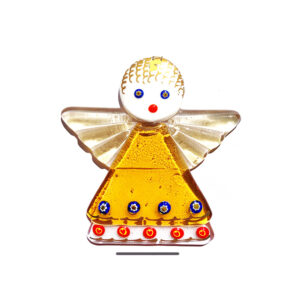 Angel in fused glass, table ornament, topaz