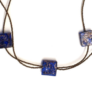 Necklace with 3 Blue Avventurine Beads