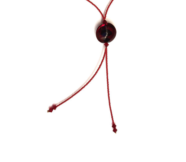 Lampwork Murano Glass Bead Necklace – Round Red