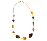 Necklace with vintage Murano glass beads anf mixed beads with internal gold leaf.